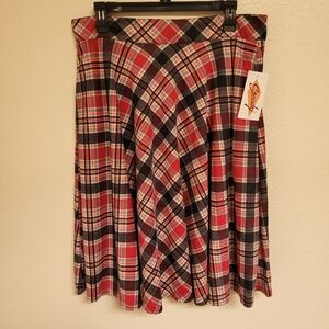 RockSteady Red and Black Plaid Circle Skirt